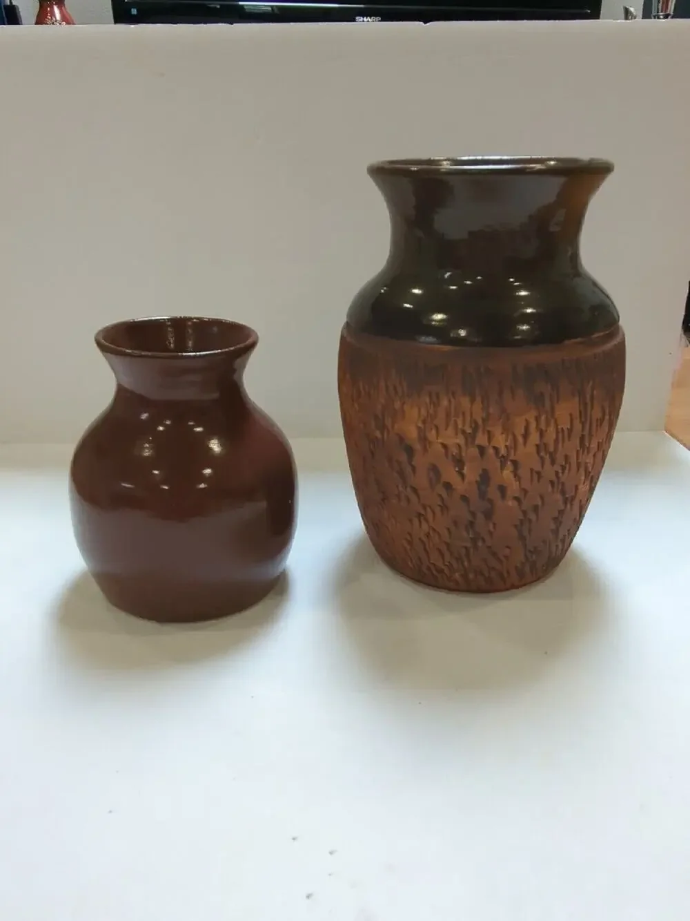 2 VASES C E BOY SIGNED‎ NATIVE AMERICAN CLAYTON NEW MEXICO PUEBLO POTTERY VASES